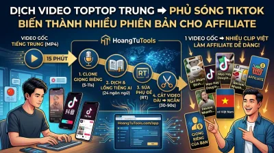Dịch video TikTok Trung ra nhiều phiên bản: Chiến lược "nhân bản" nội dung làm Affiliate